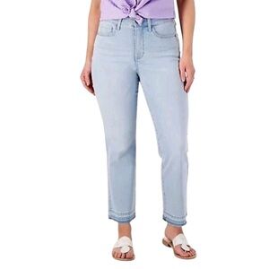 NYDJ Womens Jeans Size 22W Oceanfront Blue Marilyn Straight Release Hem New